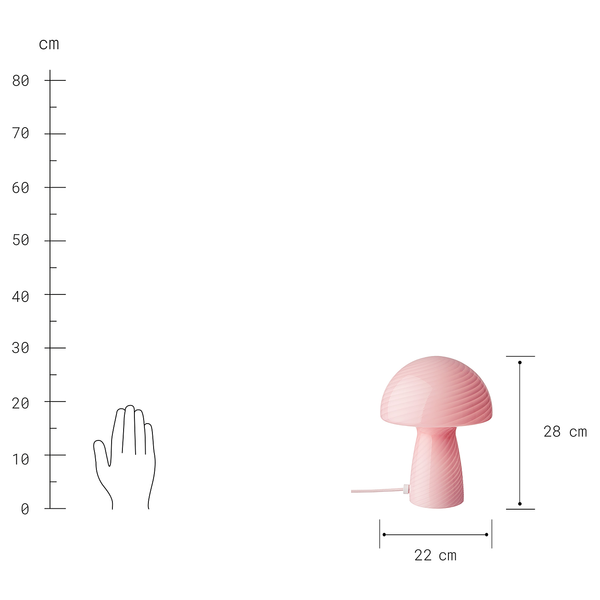 Tischleuchte FUNGI TOWN - Farbglas - Rosa