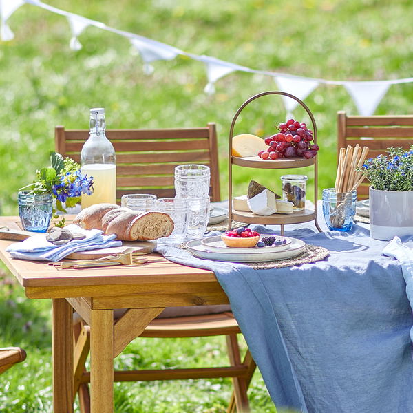 Etagere KATE 2-stufig - Mangoholz / Metall - Braun