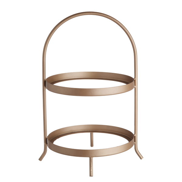 Etagere KATE 2-stufig - Mangoholz / Metall - Braun