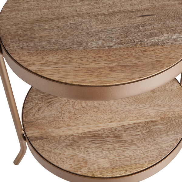 Etagere KATE 2-stufig - Mangoholz / Metall - Braun