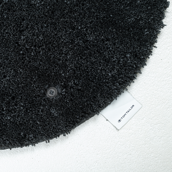 Badvorleger Cozy Bath Uni Rund - Polyester - Anthrazit - Anthrazit - Durchmesser: 60 cm