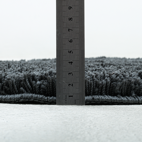 Badvorleger Cozy Bath Uni Rund - Polyester - Anthrazit - Anthrazit - Durchmesser: 60 cm