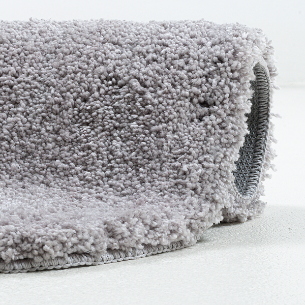 Badvorleger Cozy Bath Uni Oval - Polyester - Grau - Grau