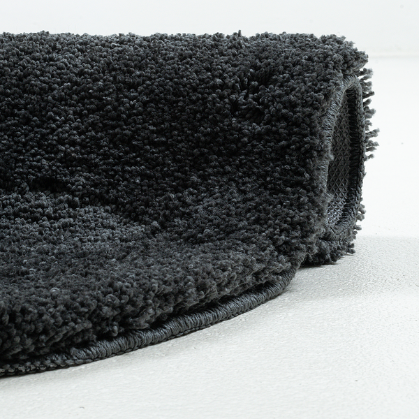 Badvorleger Cozy Bath Uni Oval - Polyester - Anthrazit - Anthrazit