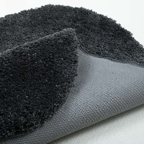 Badvorleger Cozy Bath Uni Oval - Polyester - Anthrazit - Anthrazit