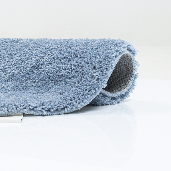 Badvorleger Cozy Bath Uni Rund - Polyester - Hellblau - Hellblau - Durchmesser: 60 cm