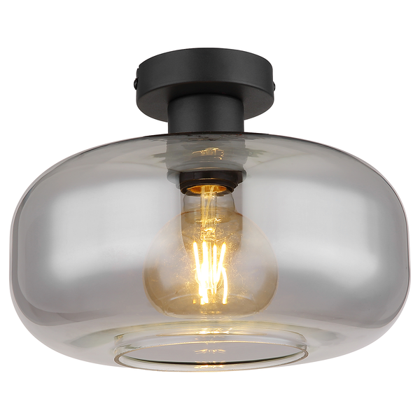 Deckenleuchte Giuseppe - Farbglas / Eisen - 1-flammig - Grau