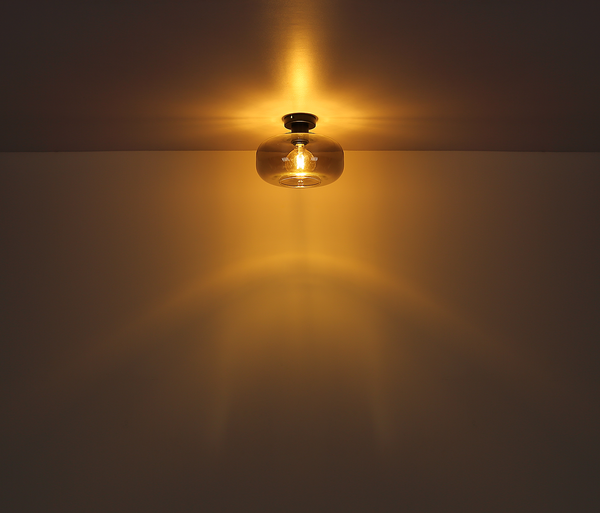 Deckenleuchte Giuseppe - Farbglas / Eisen - 1-flammig - Grau