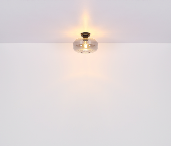 Deckenleuchte Giuseppe - Farbglas / Eisen - 1-flammig - Grau