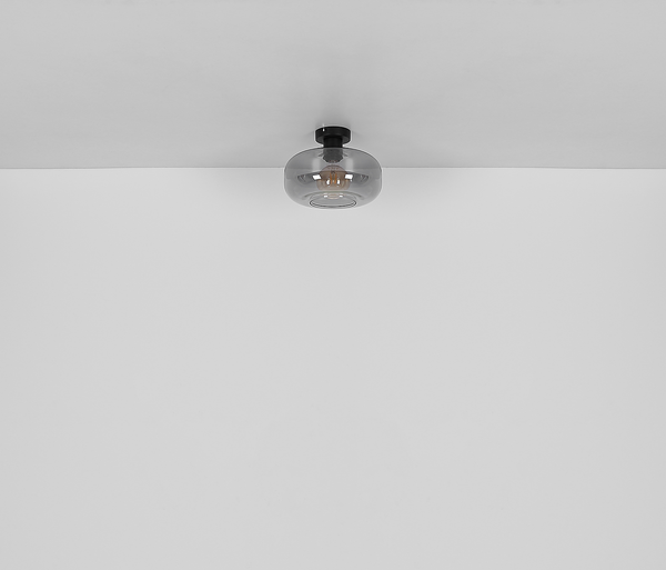 Deckenleuchte Giuseppe - Farbglas / Eisen - 1-flammig - Grau