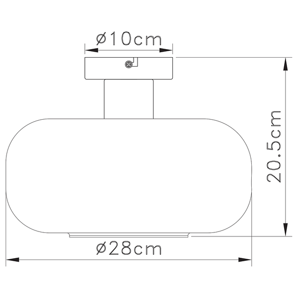 Deckenleuchte Giuseppe - Farbglas / Eisen - 1-flammig - Grau