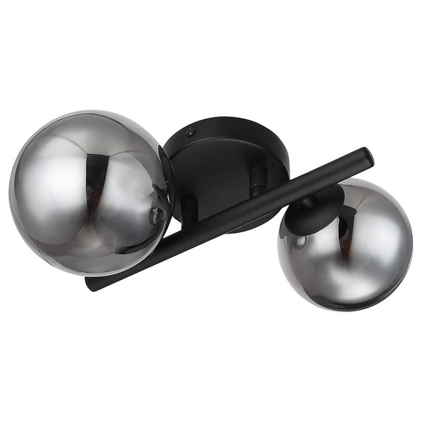 LED-Wandleuchte Riha - Farbglas / Eisen - 2-flammig