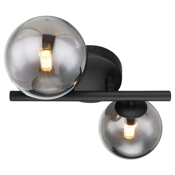 LED-Wandleuchte Riha - Farbglas / Eisen - 2-flammig