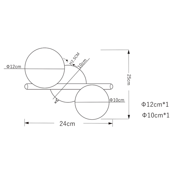 LED-Wandleuchte Riha - Farbglas / Eisen - 2-flammig