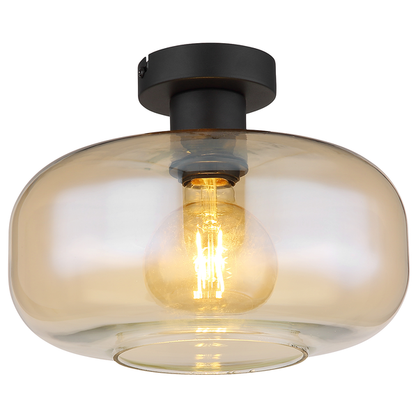 Deckenleuchte Giuseppe - Farbglas / Eisen - 1-flammig - Beige