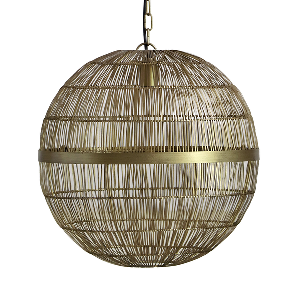 Pendelleuchte Hermi Typ J - Eisen; Messing - 1-flammig - Durchmesser: 40 cm
