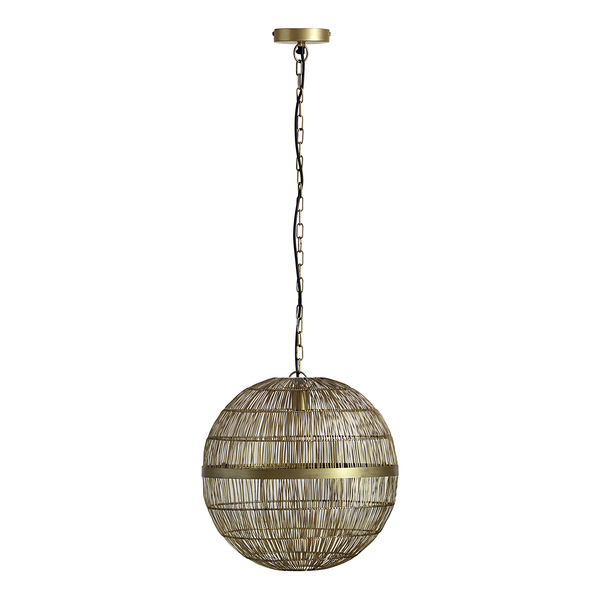 Pendelleuchte Hermi Typ J - Eisen; Messing - 1-flammig - Durchmesser: 40 cm