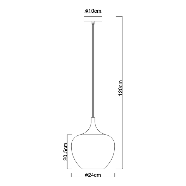 Pendelleuchte Maxy Typ B - Farbglas / Eisen - Durchmesser: 24 cm