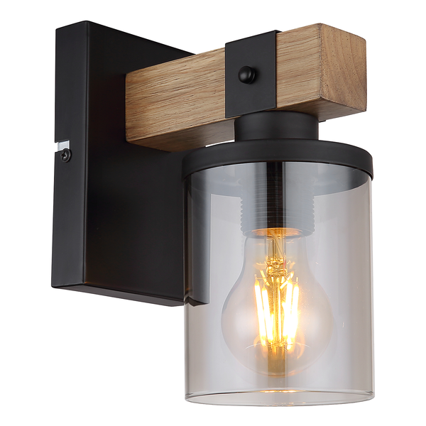 Wandleuchte Lila - Farbglas / Eisen - 1-flammig