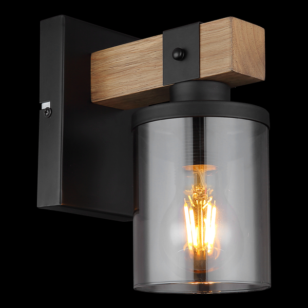 Wandleuchte Lila - Farbglas / Eisen - 1-flammig