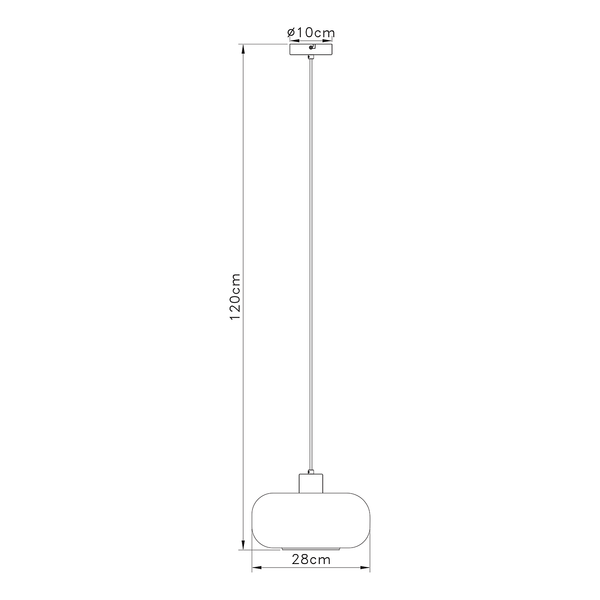 Pendelleuchte Giuseppe - Farbglas / Eisen - 1-flammig - Grau