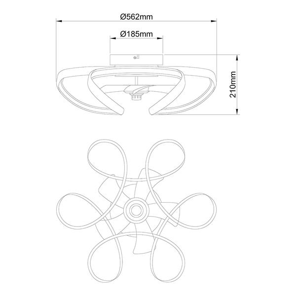 LED-Deckenleuchte Loris - Acrylglas / Eisen - 1-flammig
