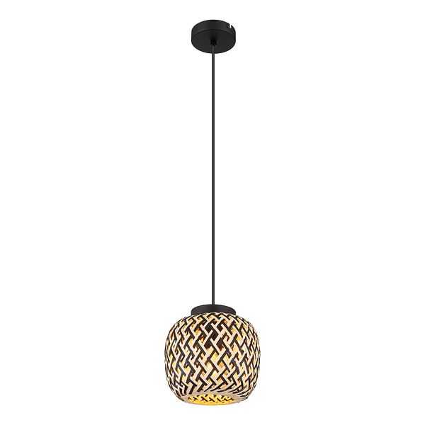 Pendelleuchte Colly Typ B - Bambus massiv / Eisen - 1-flammig - Durchmesser: 20 cm