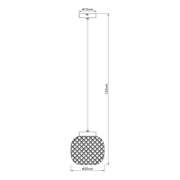 Pendelleuchte Colly Typ B - Bambus massiv / Eisen - 1-flammig - Durchmesser: 20 cm