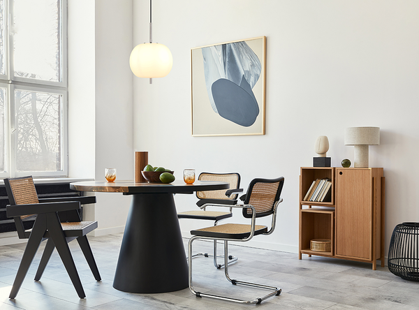 Pendelleuchte Blacky Typ J - Milchglas / Eisen - 1-flammig