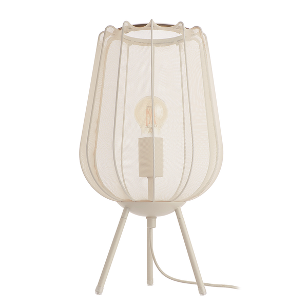 Tischleuchte AMAL - Eisen / Polyester - 1-flammig - Beige