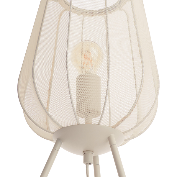 Tischleuchte AMAL - Eisen / Polyester - 1-flammig - Beige