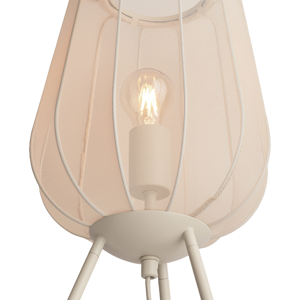 Tischleuchte AMAL - Eisen / Polyester - 1-flammig - Beige