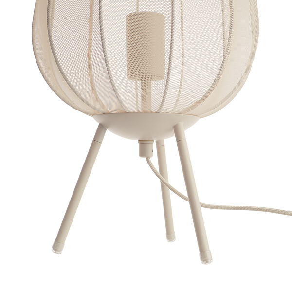 Tischleuchte AMAL - Eisen / Polyester - 1-flammig - Beige