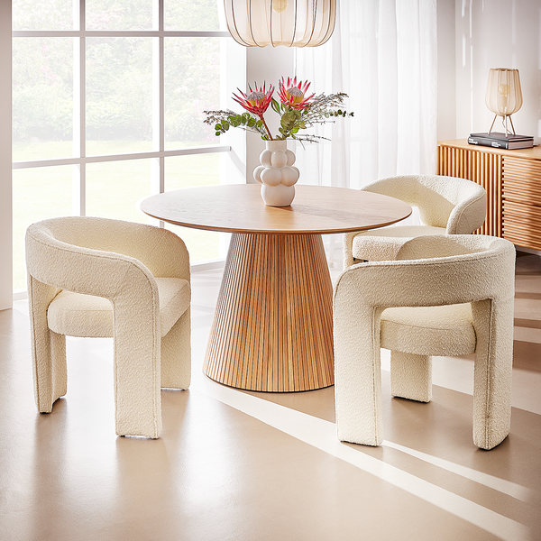 Tischleuchte AMAL - Eisen / Polyester - 1-flammig - Beige