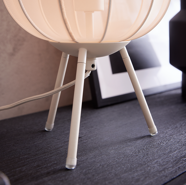 Tischleuchte AMAL - Eisen / Polyester - 1-flammig - Beige