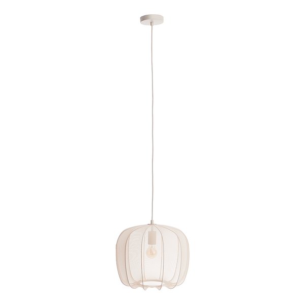 Hängeleuchte AMAL - Eisen / Polyester - 1-flammig - Beige - Durchmesser: 40 cm