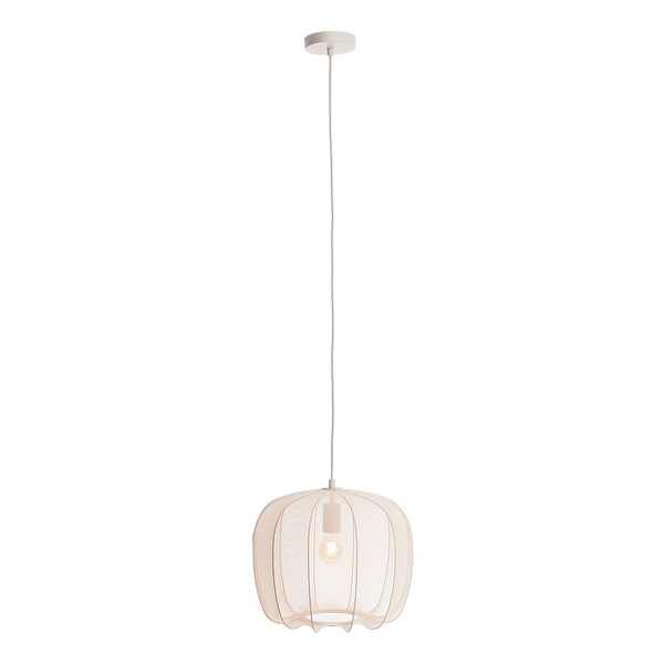 Hängeleuchte AMAL - Eisen / Polyester - 1-flammig - Beige - Durchmesser: 40 cm