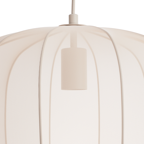 Hängeleuchte AMAL - Eisen / Polyester - 1-flammig - Beige - Durchmesser: 40 cm