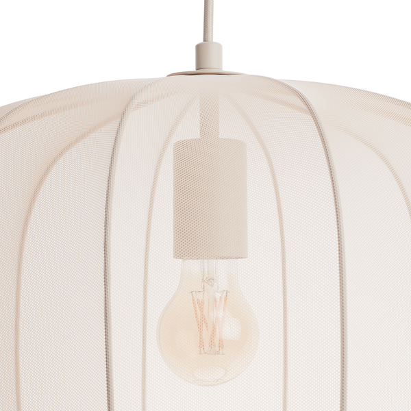Hängeleuchte AMAL - Eisen / Polyester - 1-flammig - Beige - Durchmesser: 40 cm