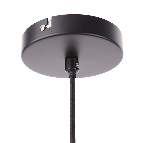 Hängeleuchte AMAL - Eisen / Polyester - 1-flammig - Schwarz - Durchmesser: 40 cm