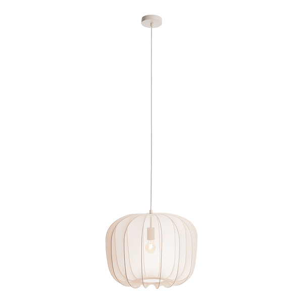 Hängeleuchte AMAL - Eisen / Polyester - 1-flammig - Beige - Durchmesser: 50 cm