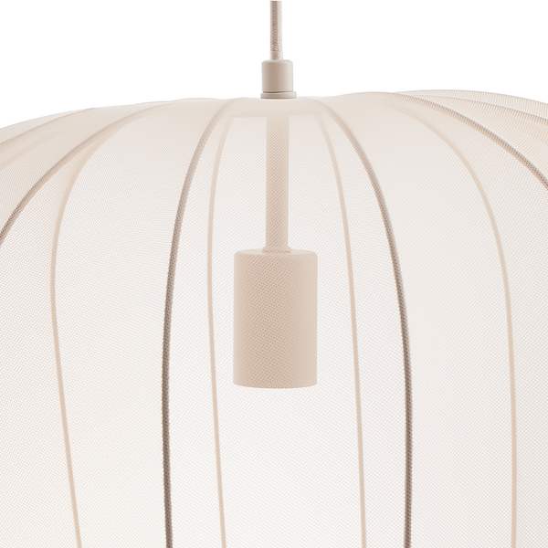 Hängeleuchte AMAL - Eisen / Polyester - 1-flammig - Beige - Durchmesser: 50 cm