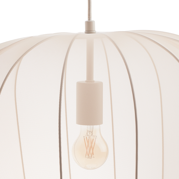 Hängeleuchte AMAL - Eisen / Polyester - 1-flammig - Beige - Durchmesser: 50 cm