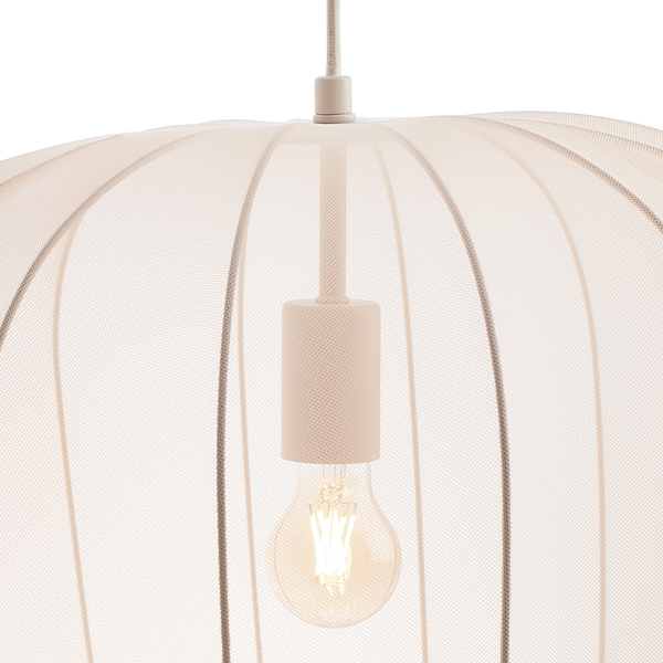 Hängeleuchte AMAL - Eisen / Polyester - 1-flammig - Beige - Durchmesser: 50 cm