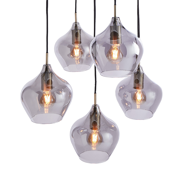 Hängeleuchte SOFIE - Eisen / Glas - 5 flammig - Bronze