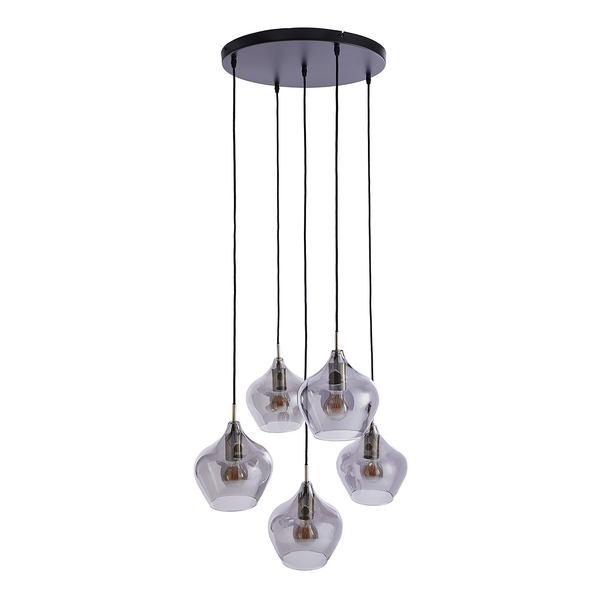 Hängeleuchte SOFIE - Eisen / Glas - 5 flammig - Bronze