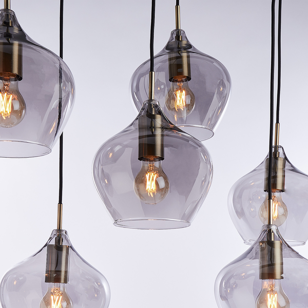 Hängeleuchte SOFIE - Eisen / Glas - 5 flammig - Bronze