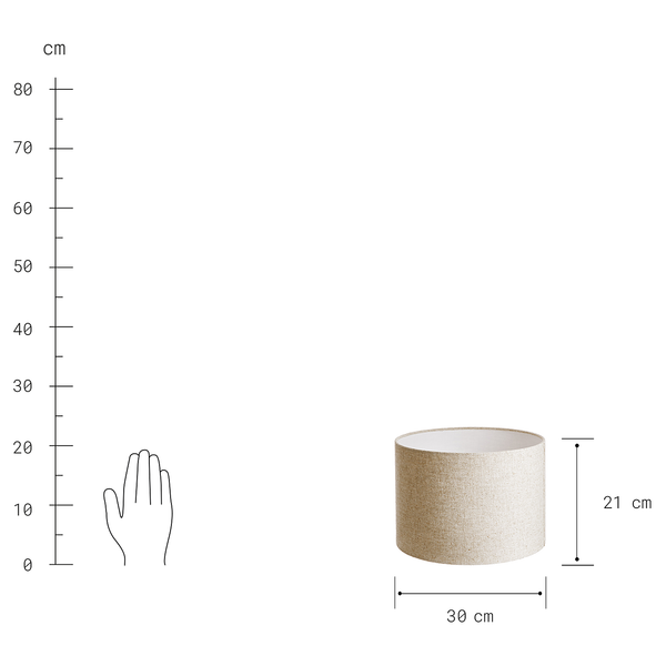 Lampenschirm TANA - Leinen / Viskose / Eisen - Durchmesser: 30 cm