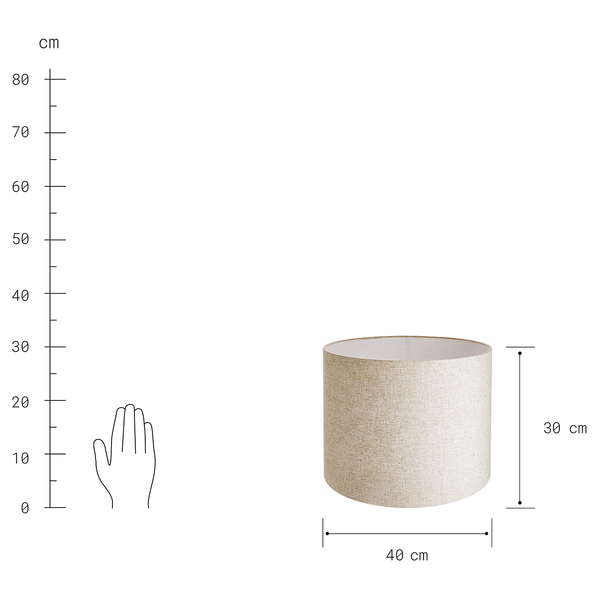Lampenschirm TANA - Leinen / Viskose / Eisen - Durchmesser: 40 cm