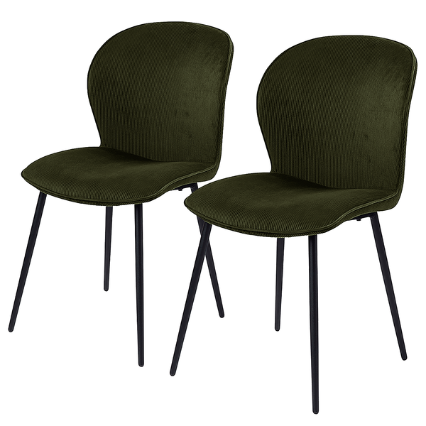Polsterstuhl Koriella 2er-Set - Olivgrün